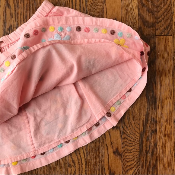 Mini Boden Pink Floral Embroidered Cotton Skirt - Picture 4 of 6